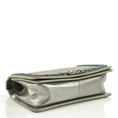 Chanel Lambskin Embellished Medium Boy Flap Silver 4 of 8