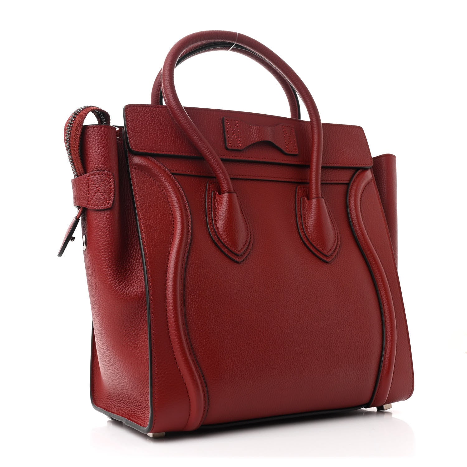 Celine Drummed Calfskin Micro Luggage Merlot 2 of 8