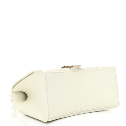 Balenciaga Grained Calfskin Small Hourglass Top Handle Bag White 4 of 11