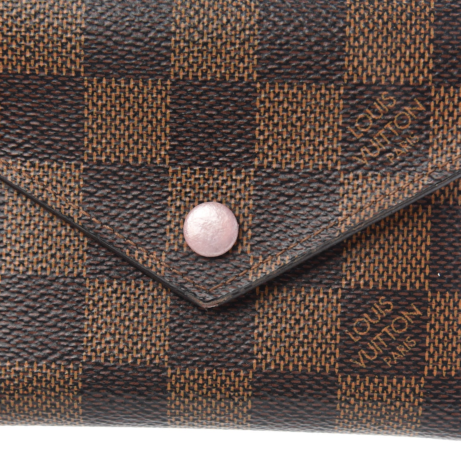 Louis Vuitton Damier Ebene Victorine Wallet Rose Ballerine 6 of 11