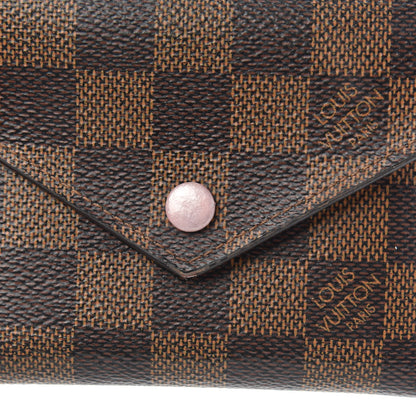 Louis Vuitton Damier Ebene Victorine Wallet Rose Ballerine 6 of 11