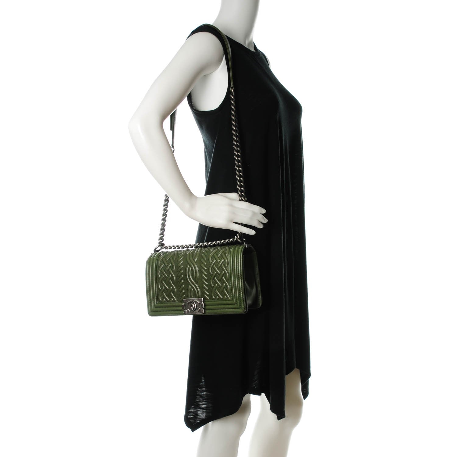Chanel Lambskin Medium Celtic Boy Flap Green 2 of 7