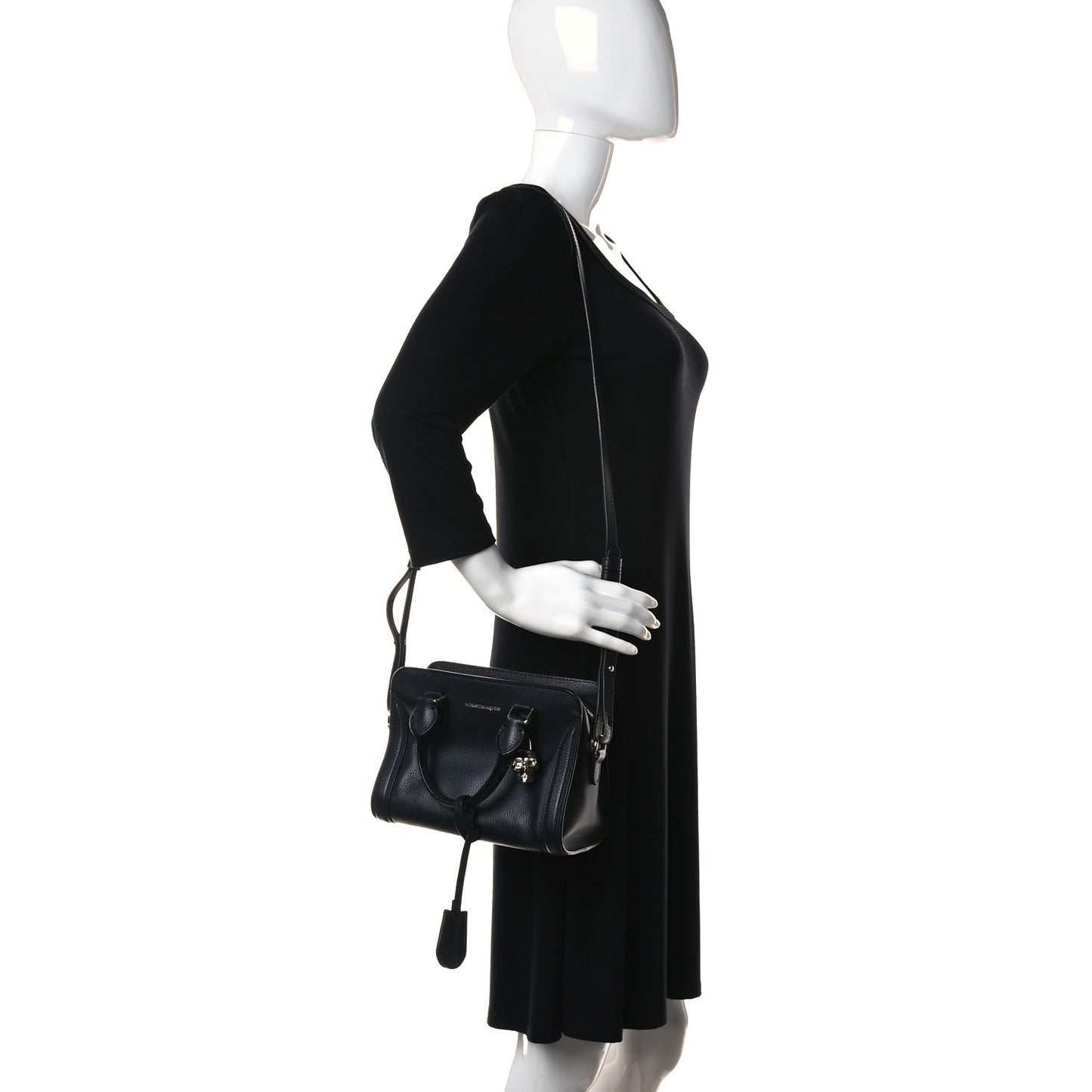 Pebbled Calfskin Mini Padlock Navy