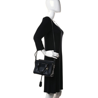 Alexander McQueen Pebbled Calfskin Mini Padlock Navy 1 of 11