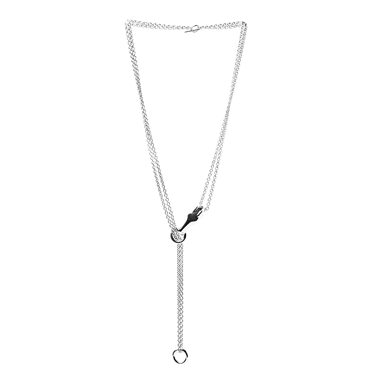 Hermes Sterling Silver Galop Long Necklace GM 3 of 7