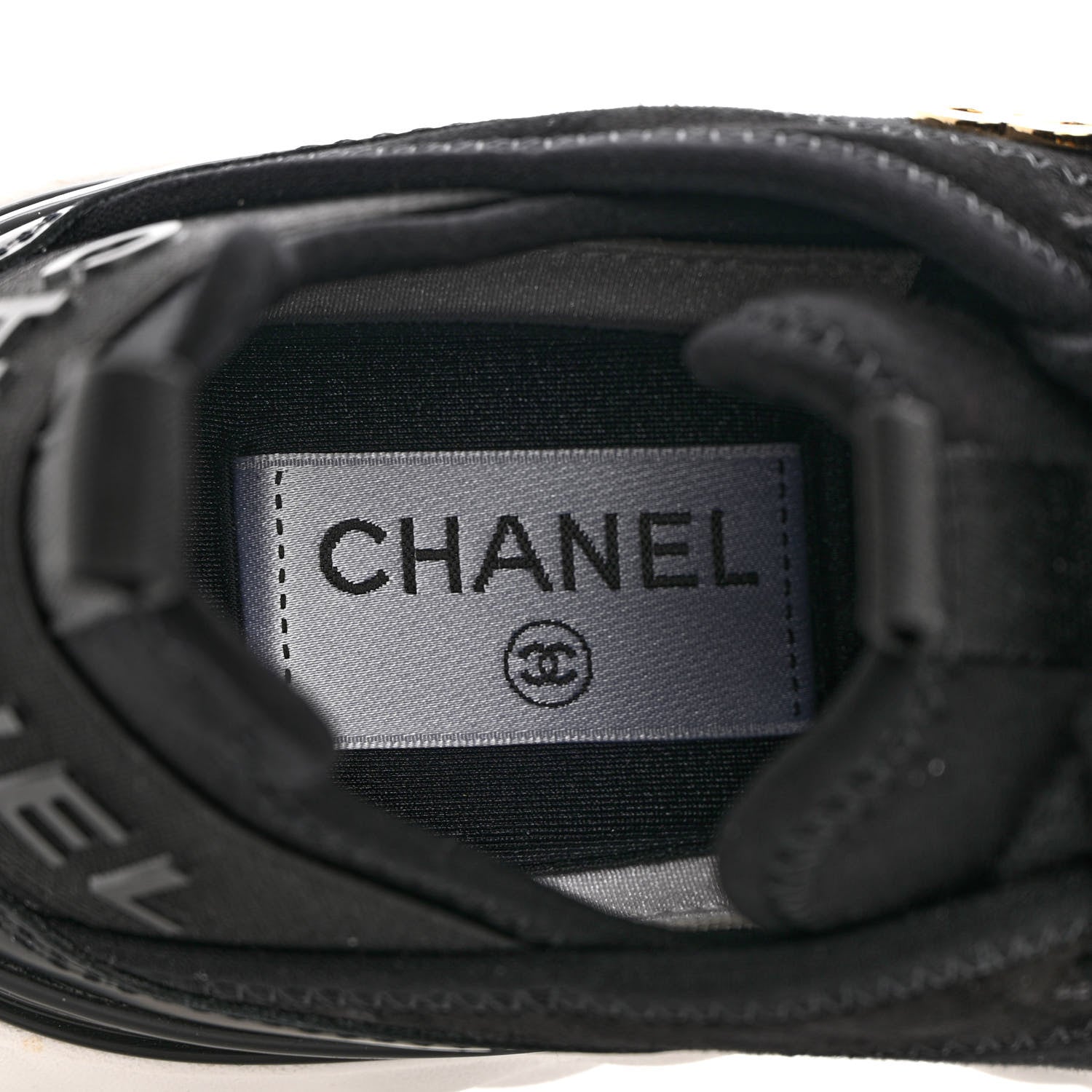 Chanel Velvet Calfskin Mixed Fibers CC Sneakers 36 Black 7 of 11