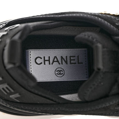 Chanel Velvet Calfskin Mixed Fibers CC Sneakers 36 Black 7 of 11
