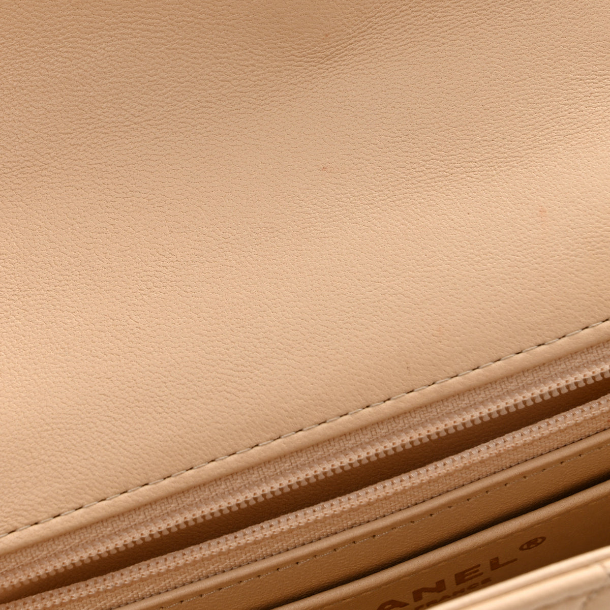 Lambskin Quilted Mini Rectangular Flap Beige
