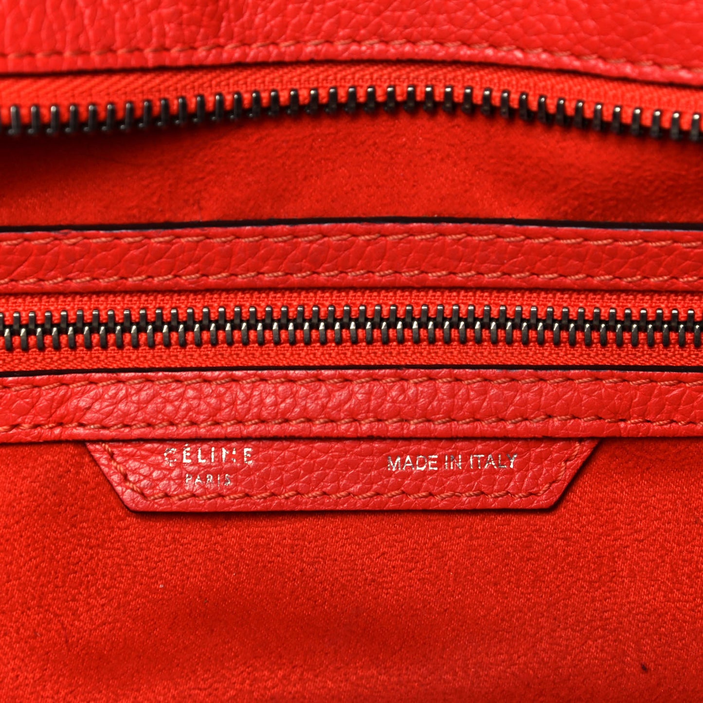 Drummed Calfskin Mini Luggage Vermillion