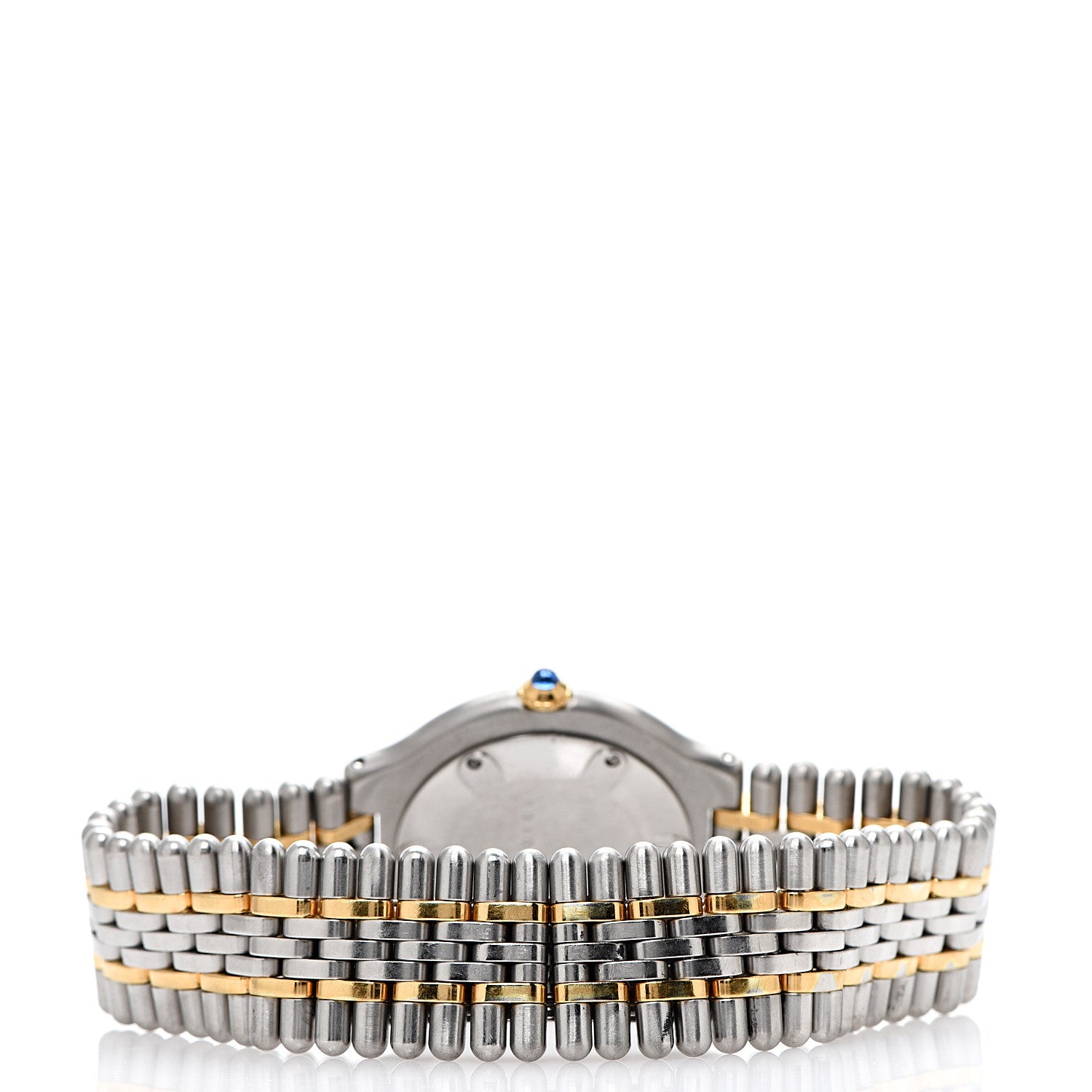 Cartier Stainless Steel 18K Yellow Gold 31mm Must De 21 Bullet Link Quartz Watch 3 of 7
