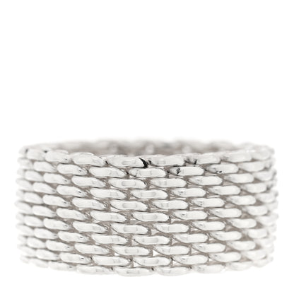 Tiffany Sterling Silver Somerset Mesh Ring 53 6.5 1 of 5