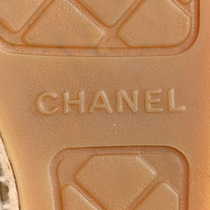 Chanel Tweed Patent CC Espadrilles 38 Beige Black Multicolor 7 of 10
