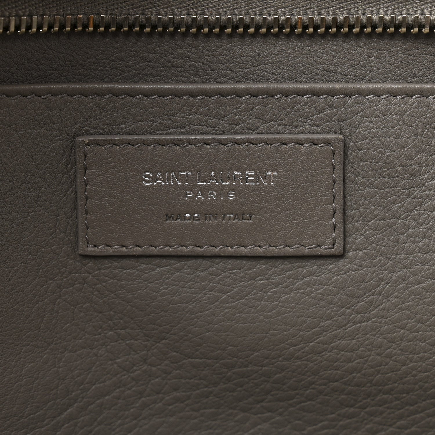Saint Laurent Calfskin Suede Baby Monogram Downtown Cabas Grey 6 of 11