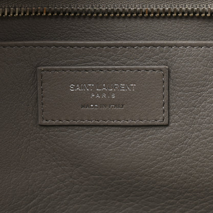 Saint Laurent Calfskin Suede Baby Monogram Downtown Cabas Grey 6 of 11