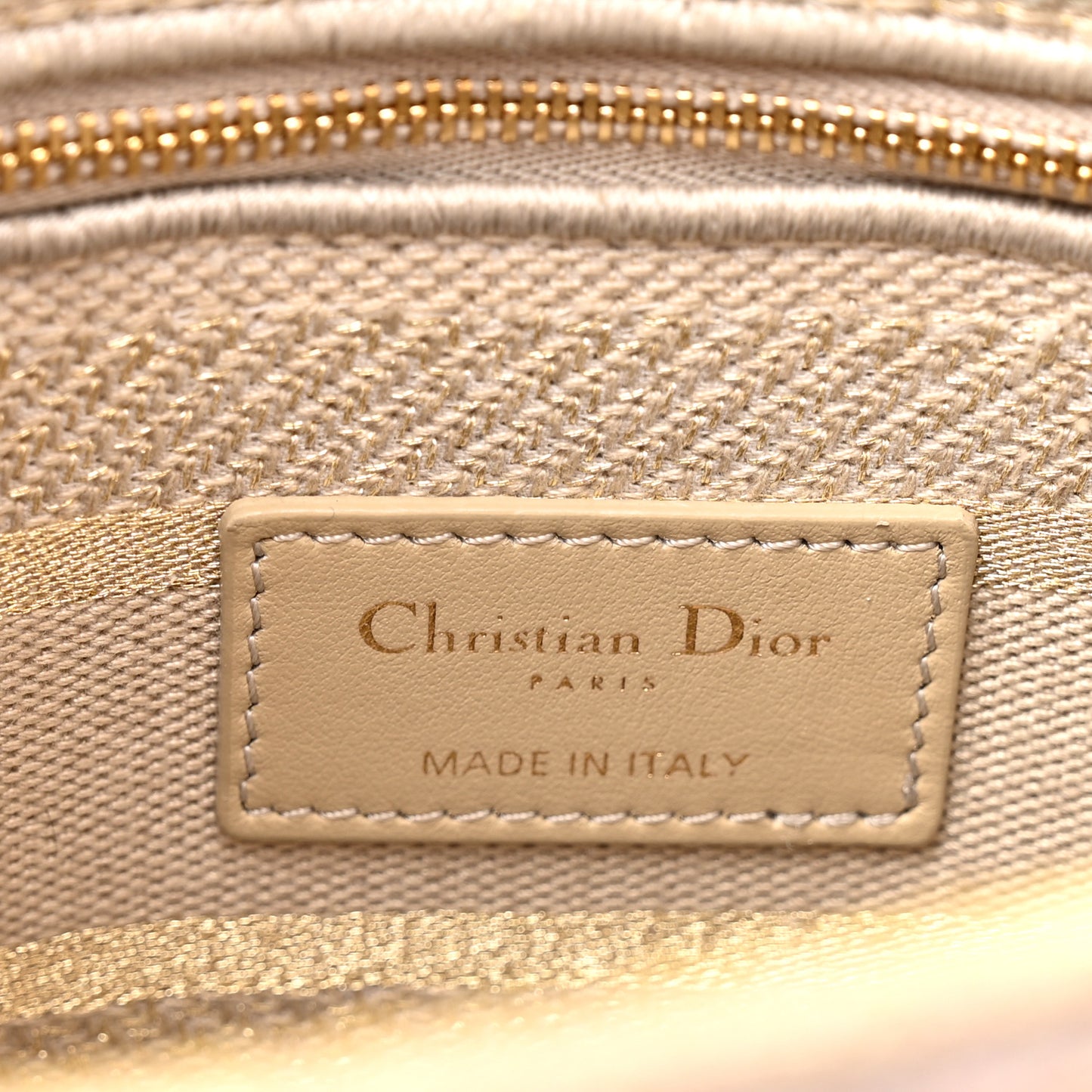 Canvas Embroidered Medium Lady D-Lite Beige Multicolor