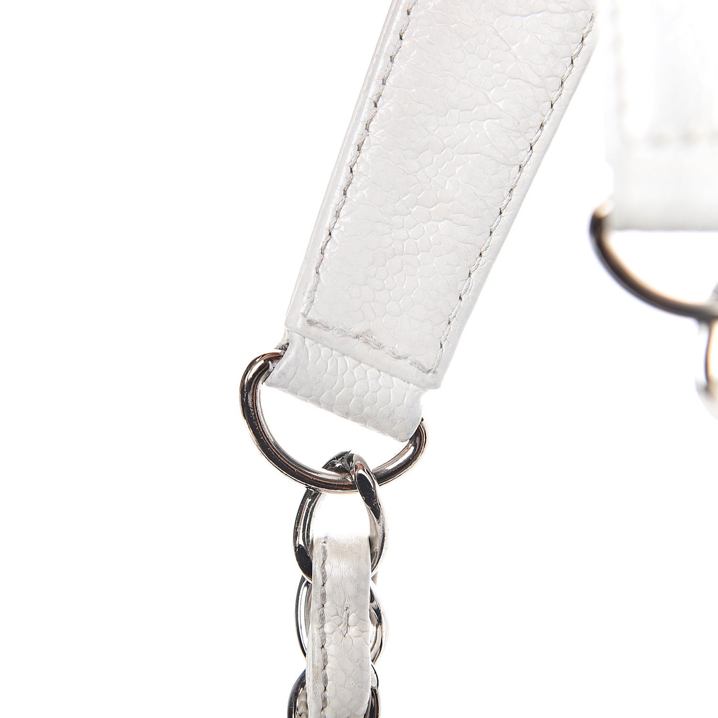 Caviar Quilted Grand Shopping Tote GST White