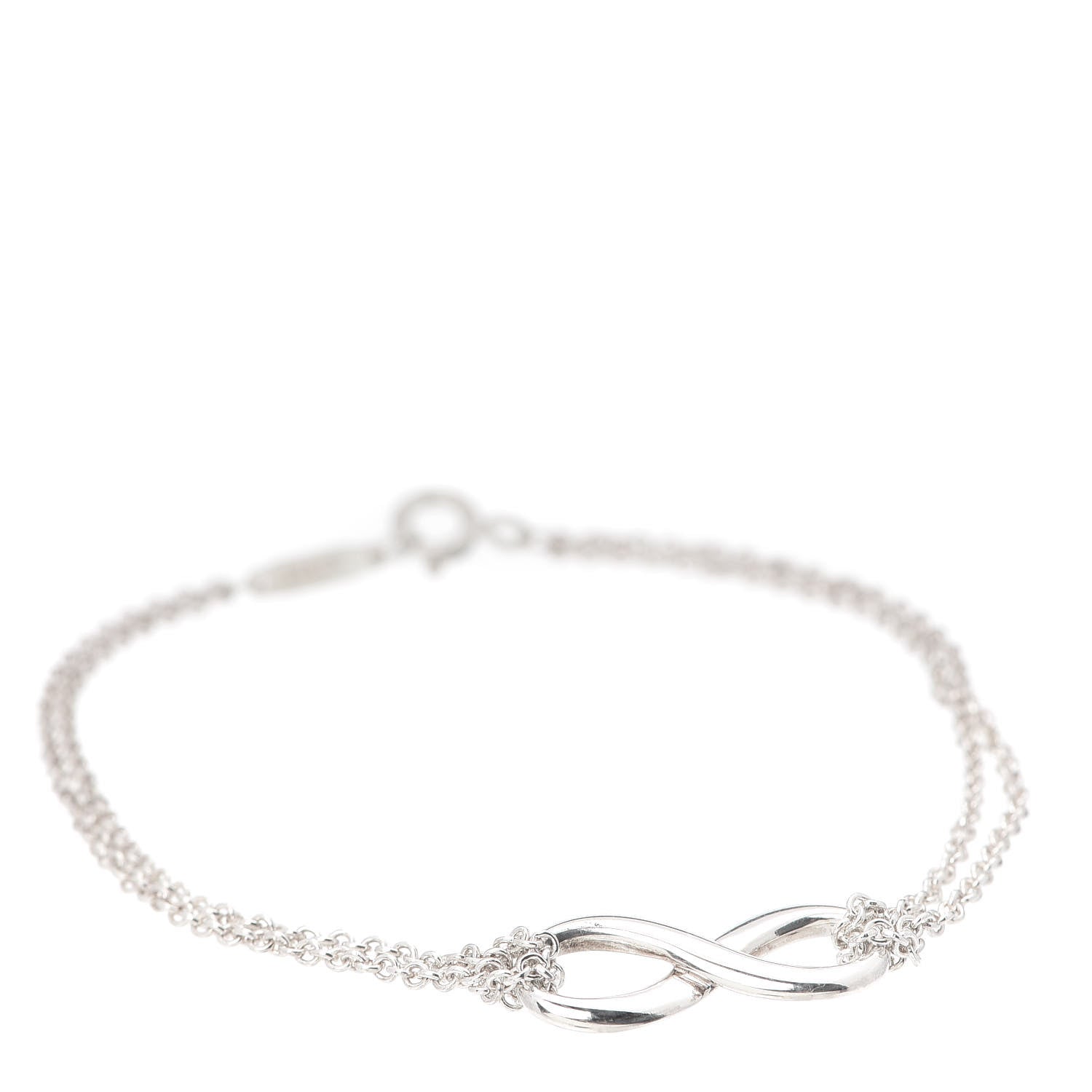 Tiffany Sterling Silver Infinity Double Chain Bracelet 1 of 6
