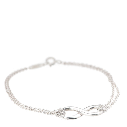 Tiffany Sterling Silver Infinity Double Chain Bracelet 1 of 6