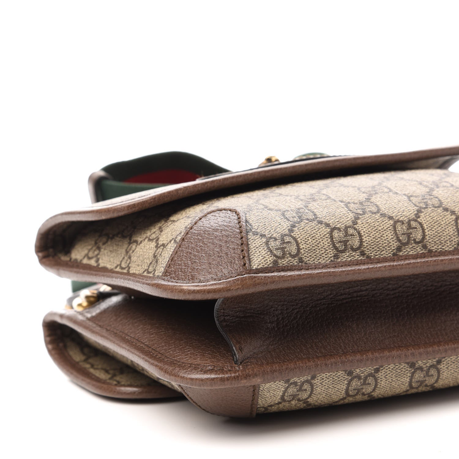 Gucci GG Supreme Monogram Web Small Neo Vintage Double Flap Messenger Bag Beige New Acero 6 of 11