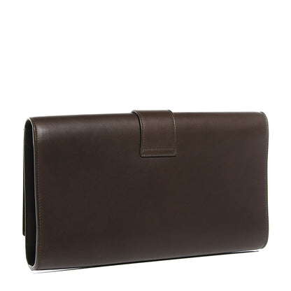 Saint Laurent Calfskin Classic Y Clutch Brown 3 of 8