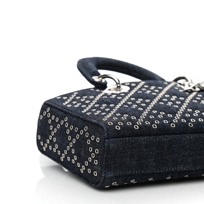 Christian Dior Denim Cannage East West Lady Dior Black 8 of 9