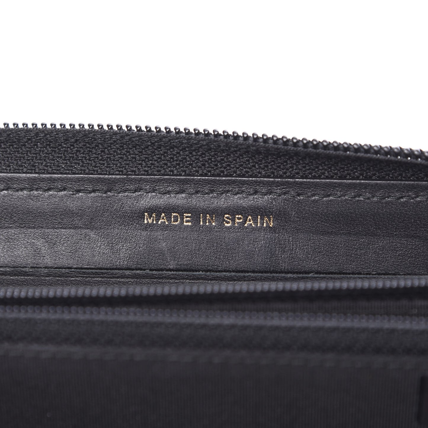 Lambskin Quilted Small Boy Zip Around Wallet Black