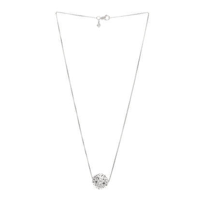 David Yurman Sterling Silver Diamond Quatrefoil Ball Pendant Necklace 3 of 4
