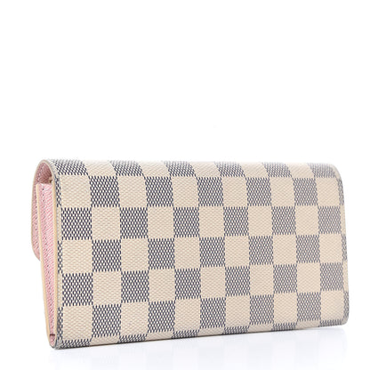 Louis Vuitton Damier Azur Emilie Wallet Rose Ballerine 3 of 17