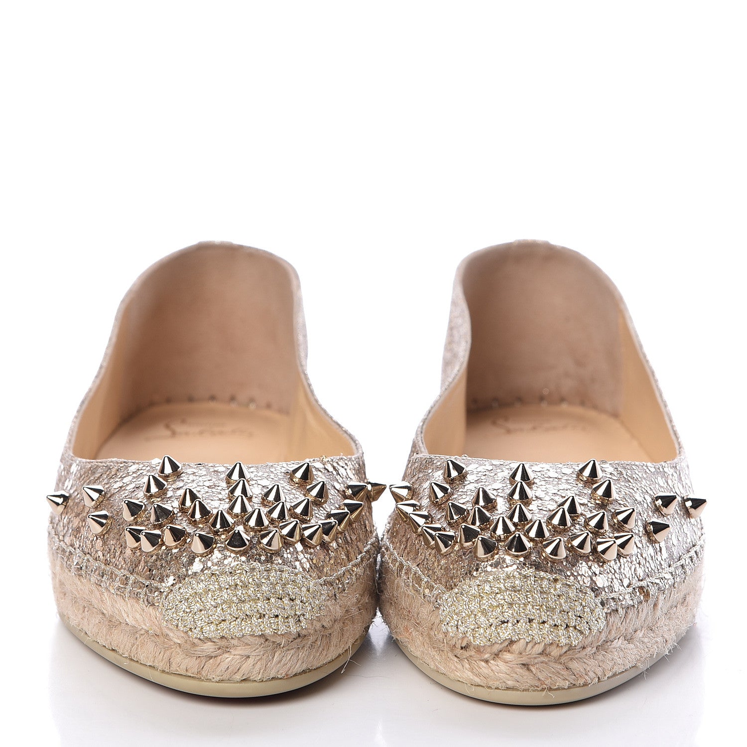 Christian Louboutin Glitter Aliochette Espadrilles 37 Gold 2 of 10