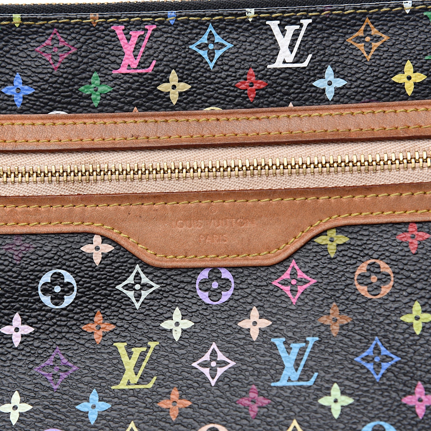Louis Vuitton Monogram Multicolor Pochette Plate GM Black 8 of 9