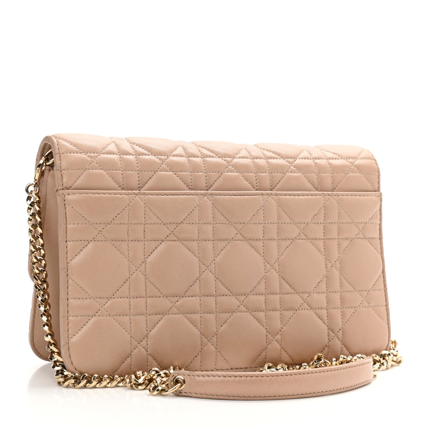 Pearly Lambskin Cannage Miss Dior Promenade Pouch Biege