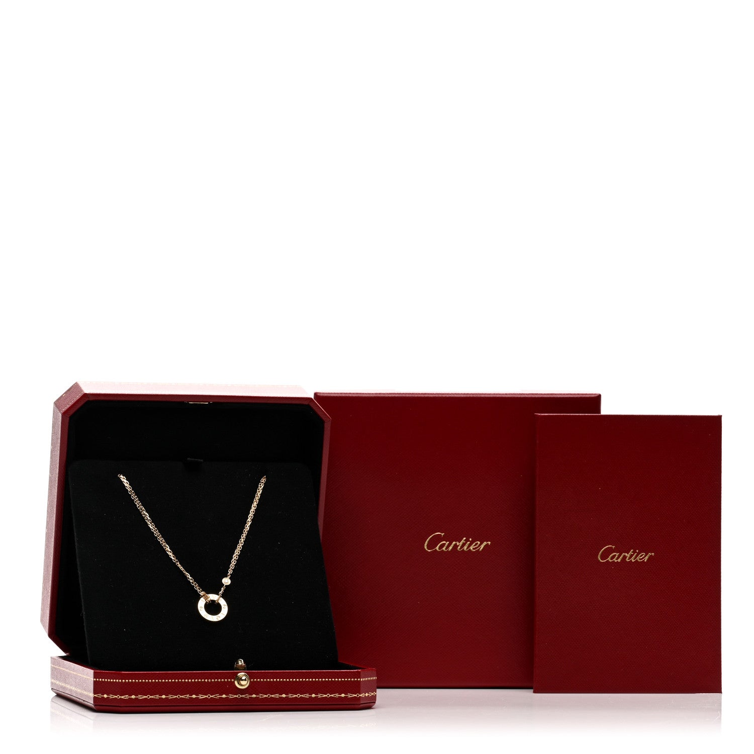 Cartier 18K Yellow Gold 2 Diamond LOVE Necklace 5 of 5