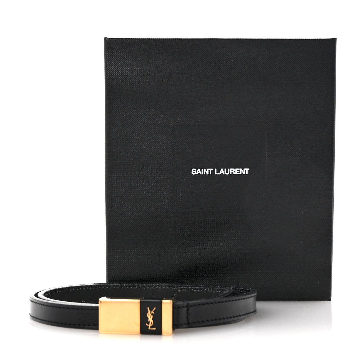 Smooth Calfskin Thin Anchor Belt 75 30 Black