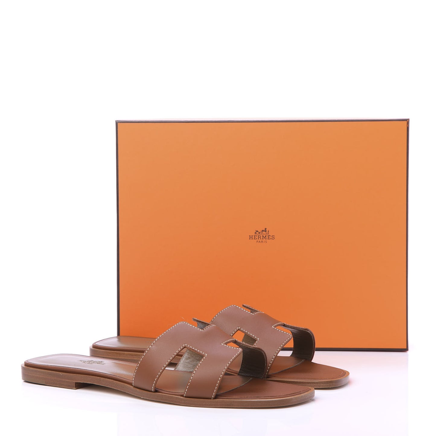 Box Calfskin Oran Sandals 41 Gold