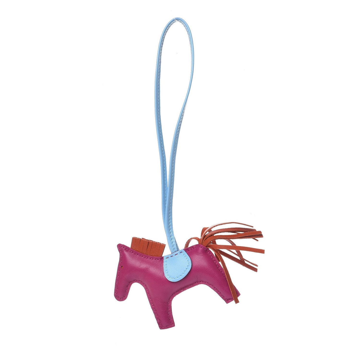 Milo Lambskin Grigri Rodeo Horse Bag Charm PM Rose Pourpre Cornaline Celeste