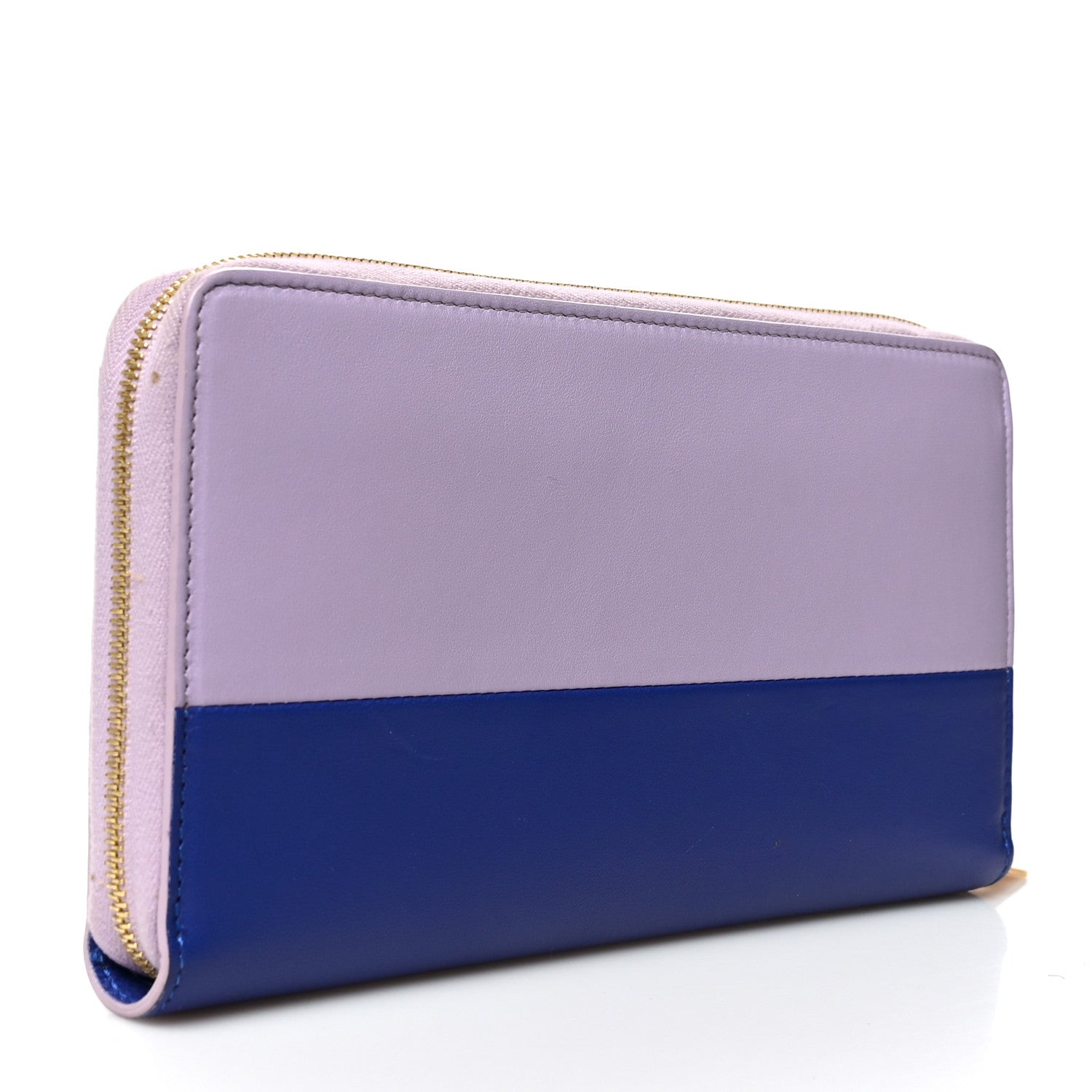 Celine Lambskin Large Zip Around Multifunction Wallet Light Purple Royal Blue 3 of 8
