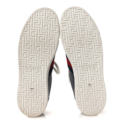 Gucci GG Supreme Monogram Web Mens New Ace Sneakers 9.5 Dark Blue 7 of 11