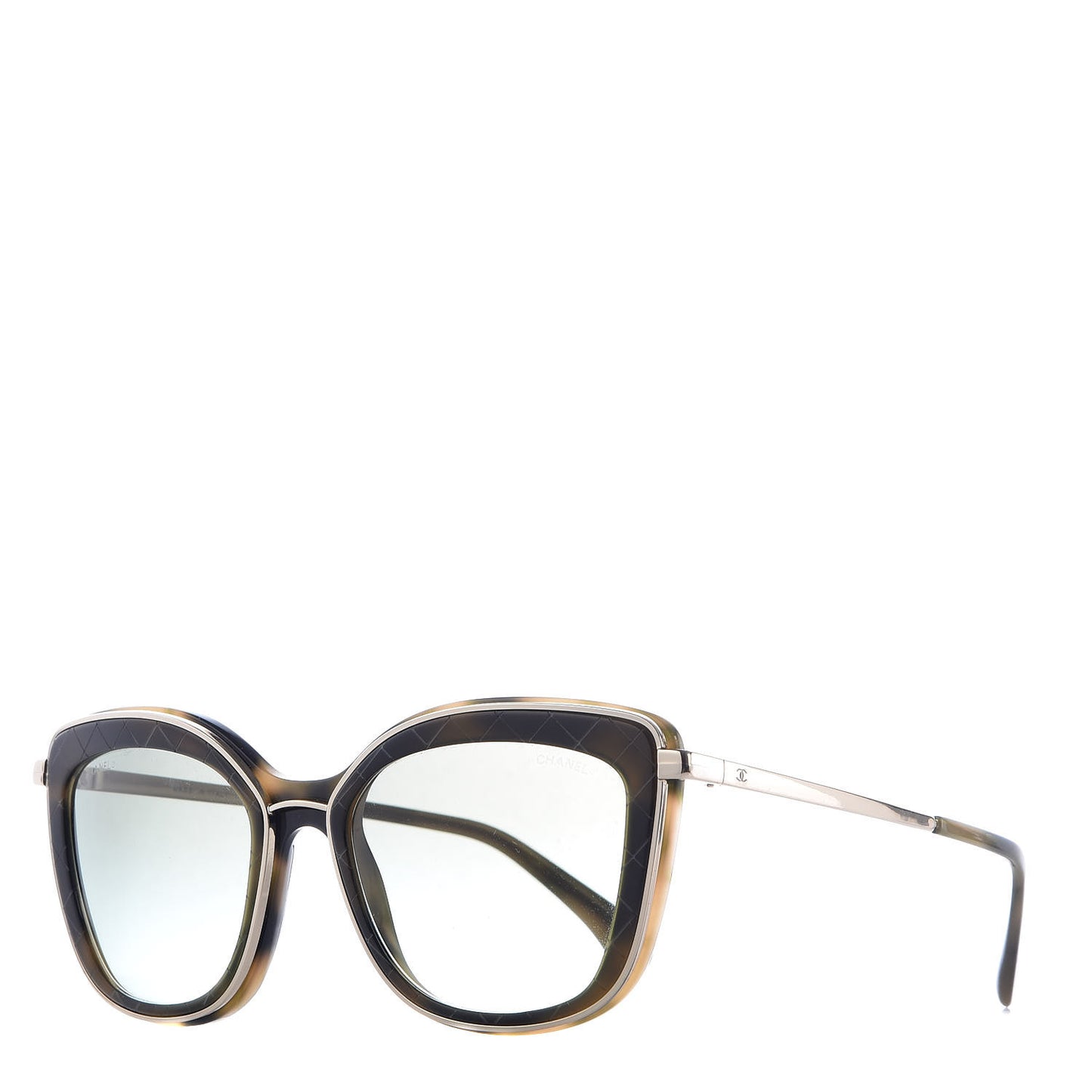 Acetate Quilted Metal Butterfly Sunglasses 4238-A Brown