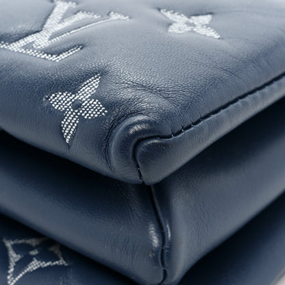 Louis Vuitton Lambskin Embossed Monogram Coussin PM Denim Blue 12 of 15