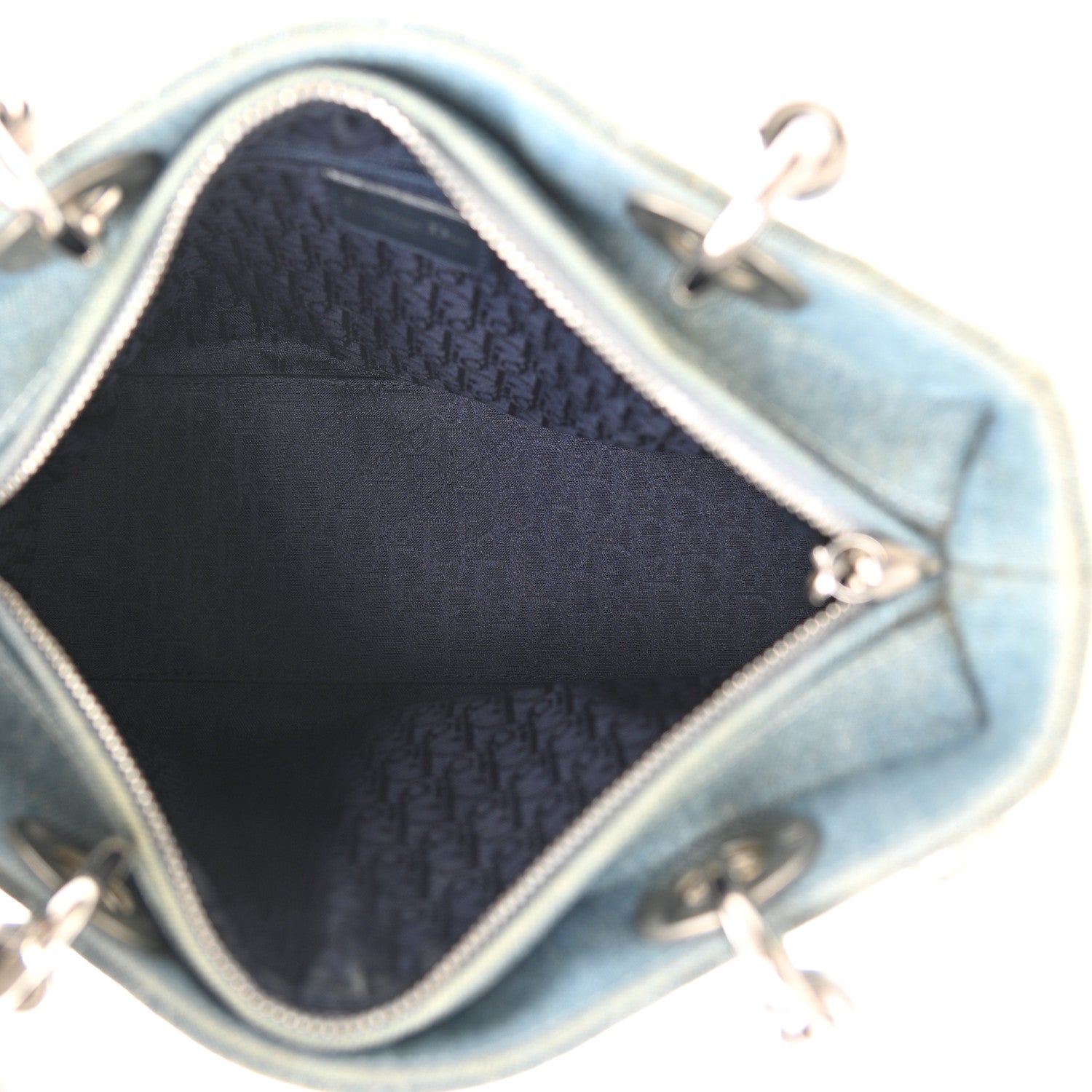 Christian Dior Denim Cannage Medium Lady Dior Light Blue 5 of 10