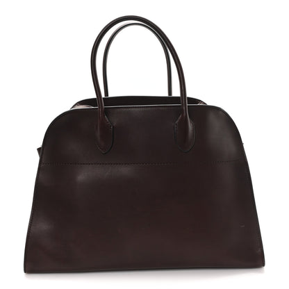 The Row Polished Saddle Calfskin Soft Margaux 15 Chestnut 1 of 10