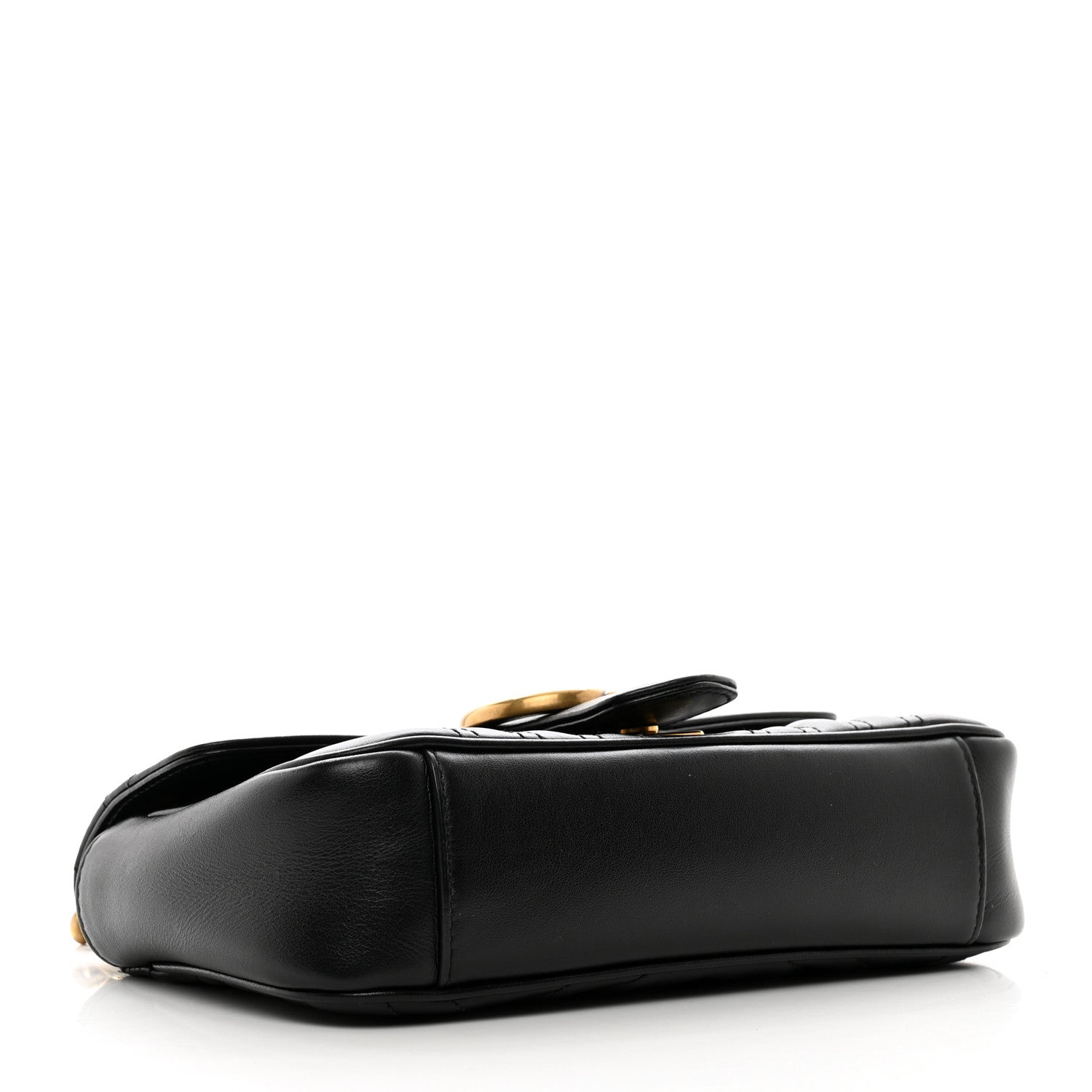 Gucci Calfskin Matelasse Mini GG Marmont Shoulder Bag Black 4 of 11