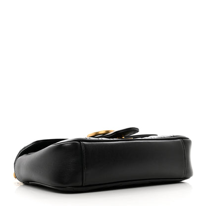 Gucci Calfskin Matelasse Mini GG Marmont Shoulder Bag Black 4 of 11