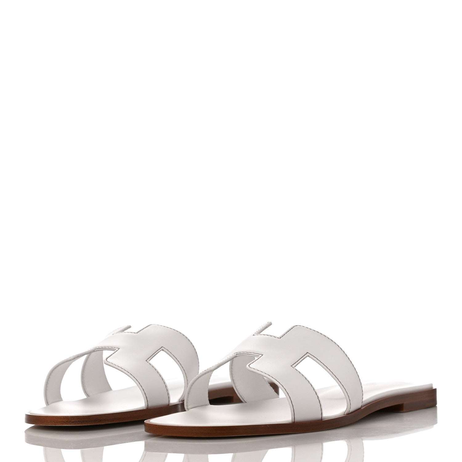 Hermes Box Calfskin Oran Sandals 41 White 9 of 11