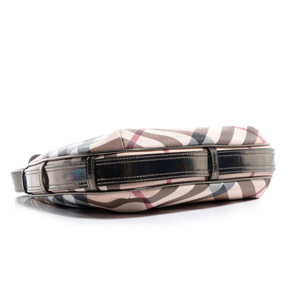 Burberry Patent Supernova Check Small Barton Hobo Metallic 4 of 8