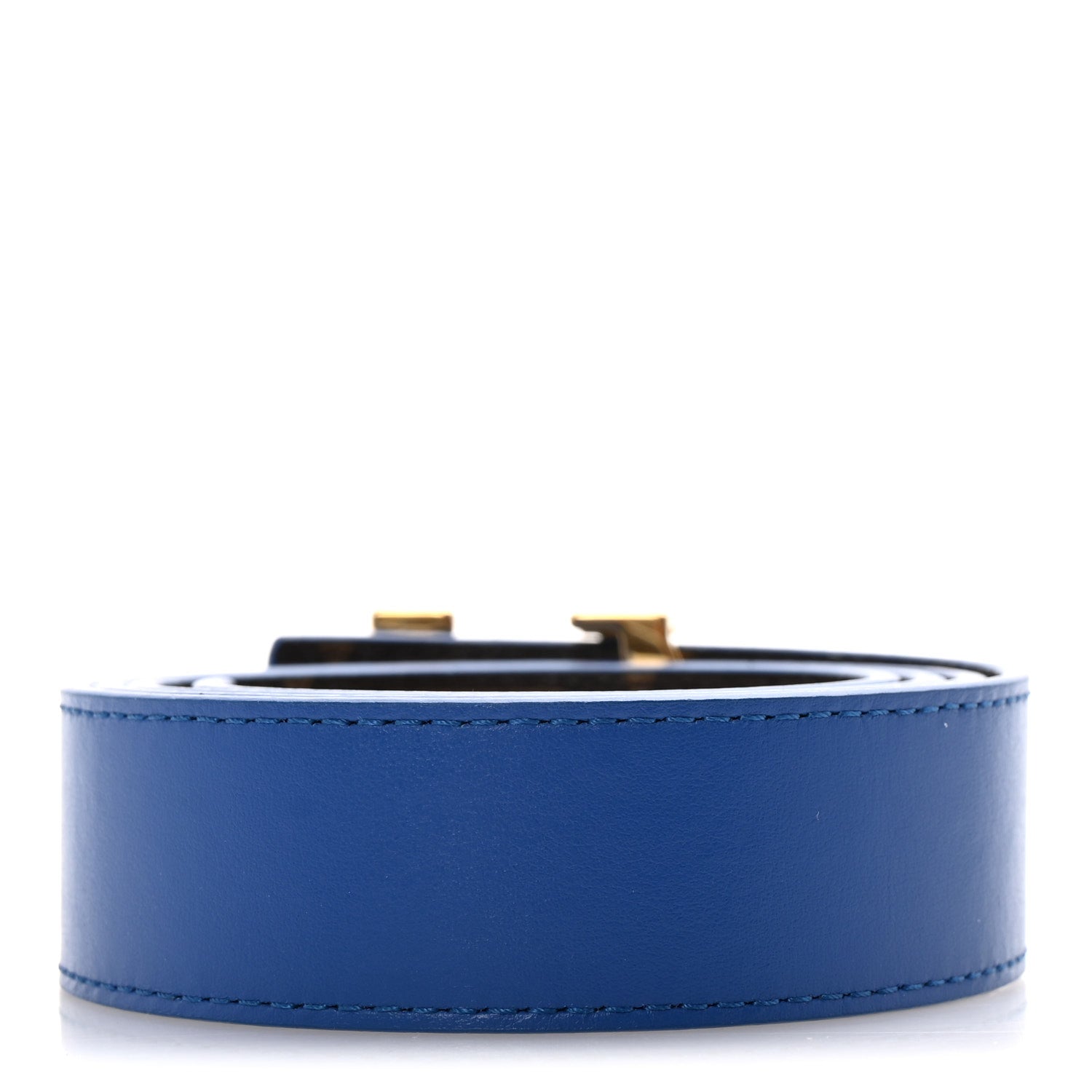 Louis Vuitton Calfskin Monogram 30mm LV Initiales Reversible Belt 85 34 Blue 2 of 6
