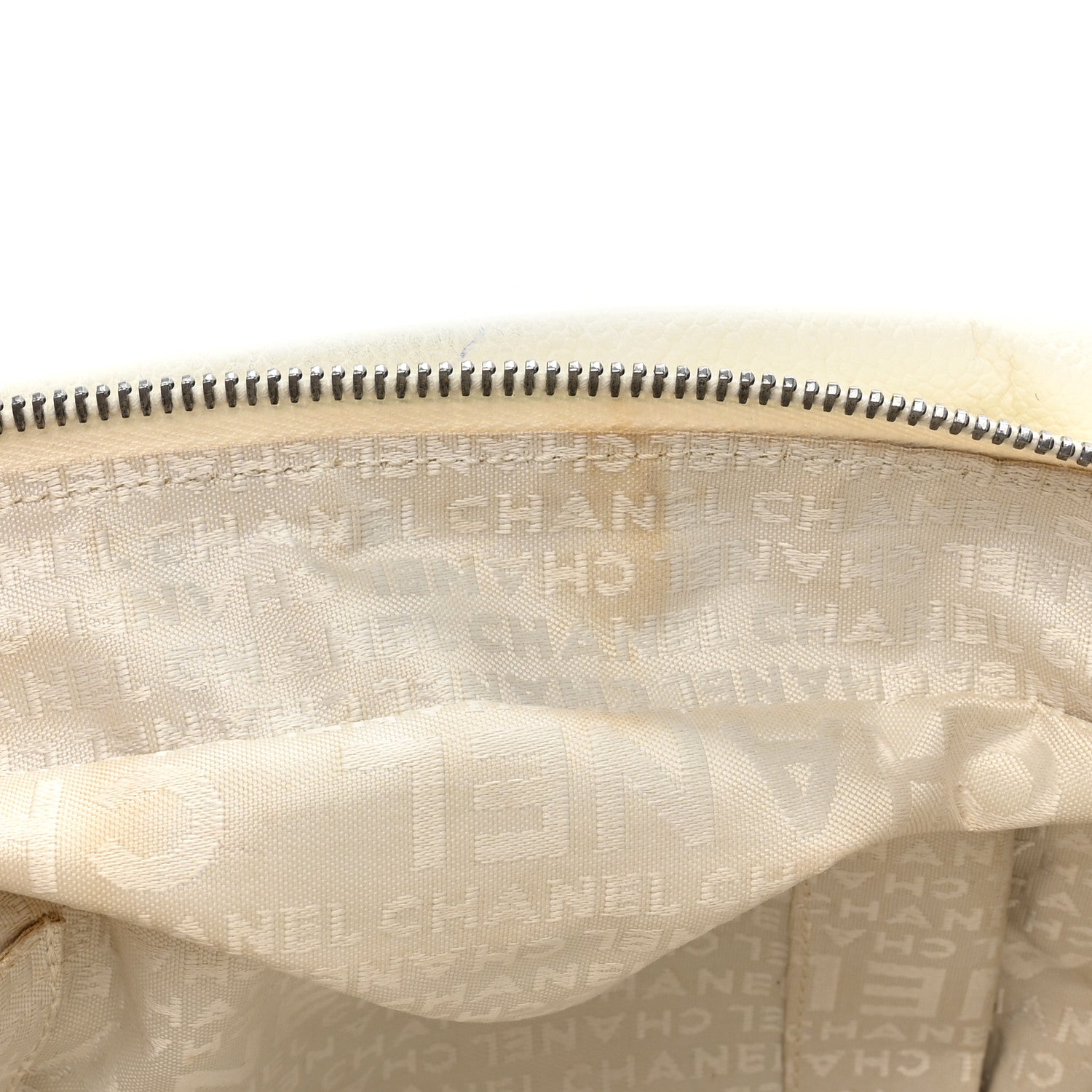 Chanel Caviar Square Stitched Bowler White 15 of 19