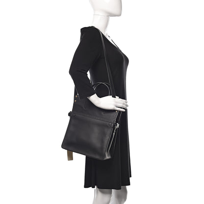 Fendi Vitello Grace Bi-Color FF 1974 Embossed Flip Tote Black Maya 3 of 11