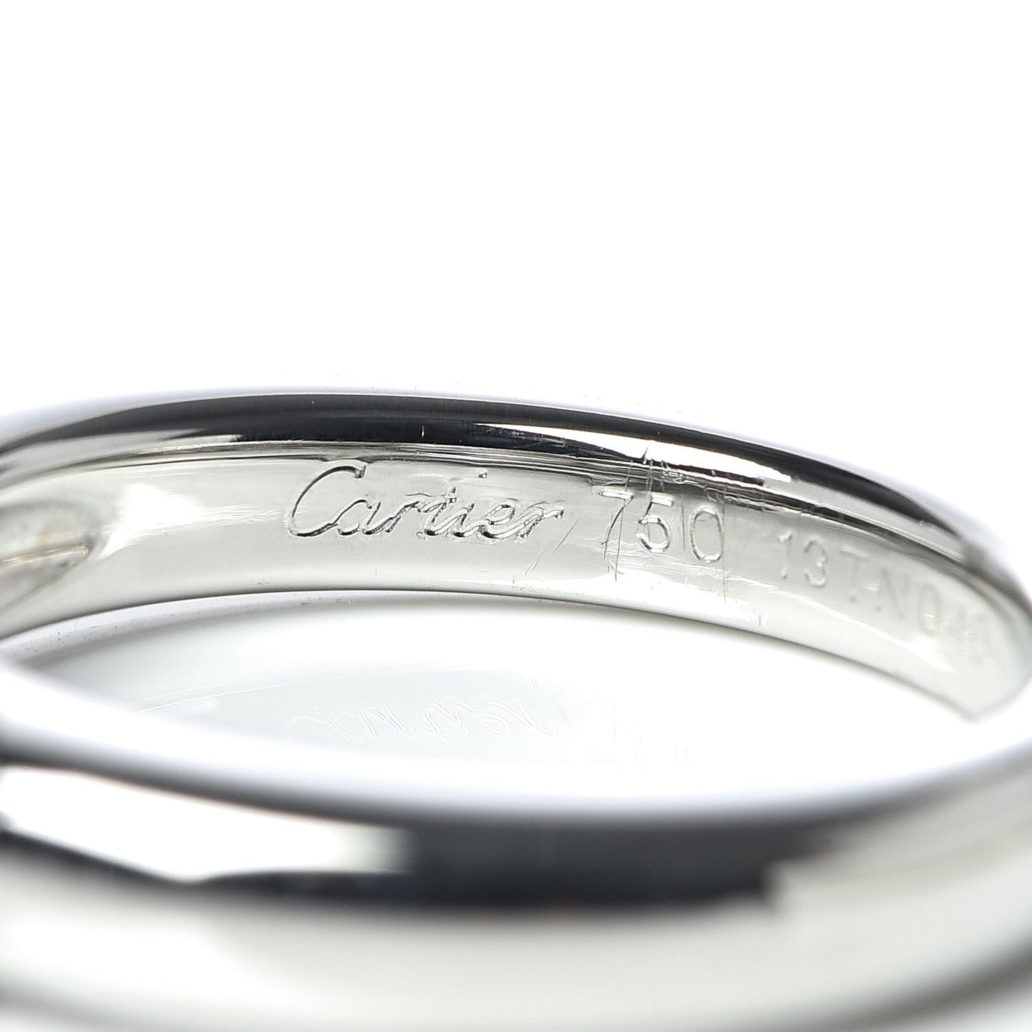18K White Gold Diamond .42ct C De Solitaire Ring 52 6