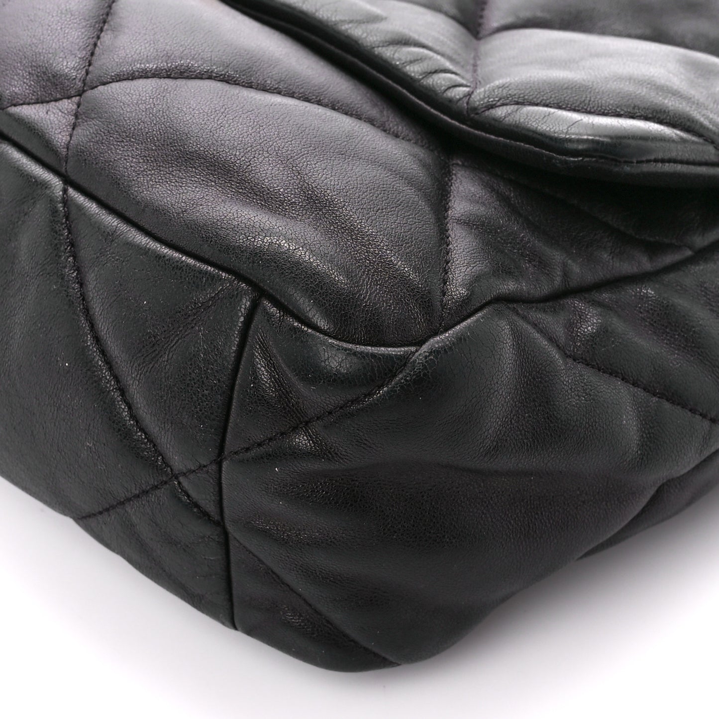 Lambskin Quilted Large Chanel 19 Flap Black